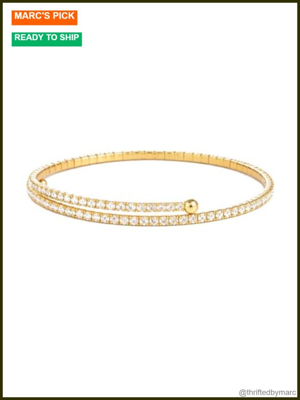 14K Gold Plated Stretch Tennis Bracelet